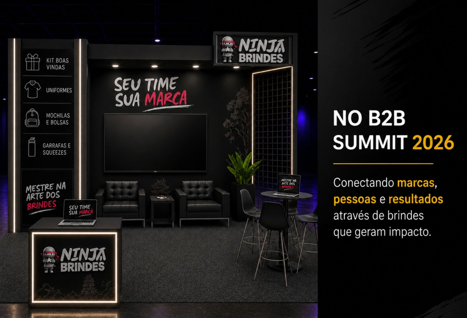 Ninja Brindes participa do B2B Summit 2026 com estande e roundtable sobre grandes talentos